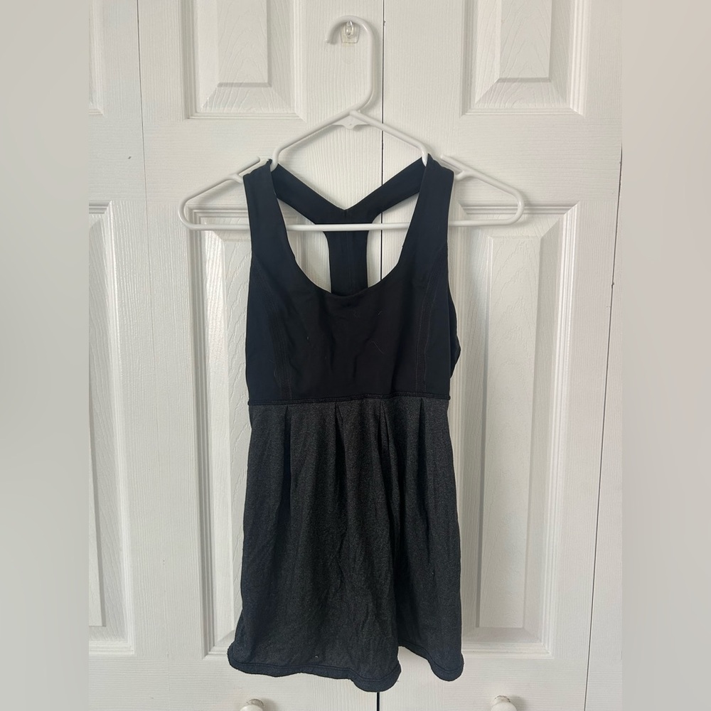 Vintage Lululemon Power Dance Workout Tank in Black and Grey